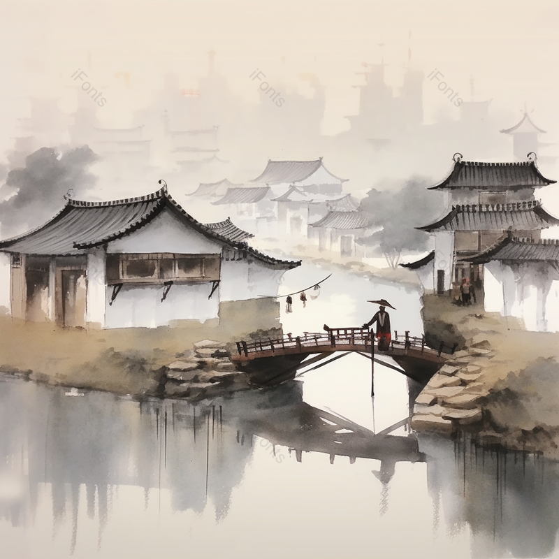 中国风江南水乡水墨画,高清,摄影图,摄影图片,图片大全,摄影图免费下载